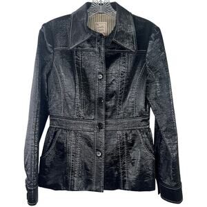 Nanette Lepore Vintage Women's Black Coat Button Down Retro Goth Fairy Size 4